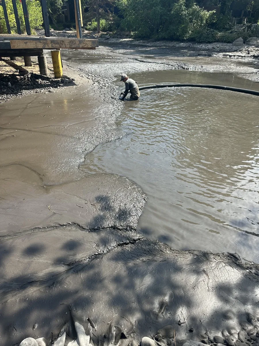 Pond restoration work in Ogden, Utah