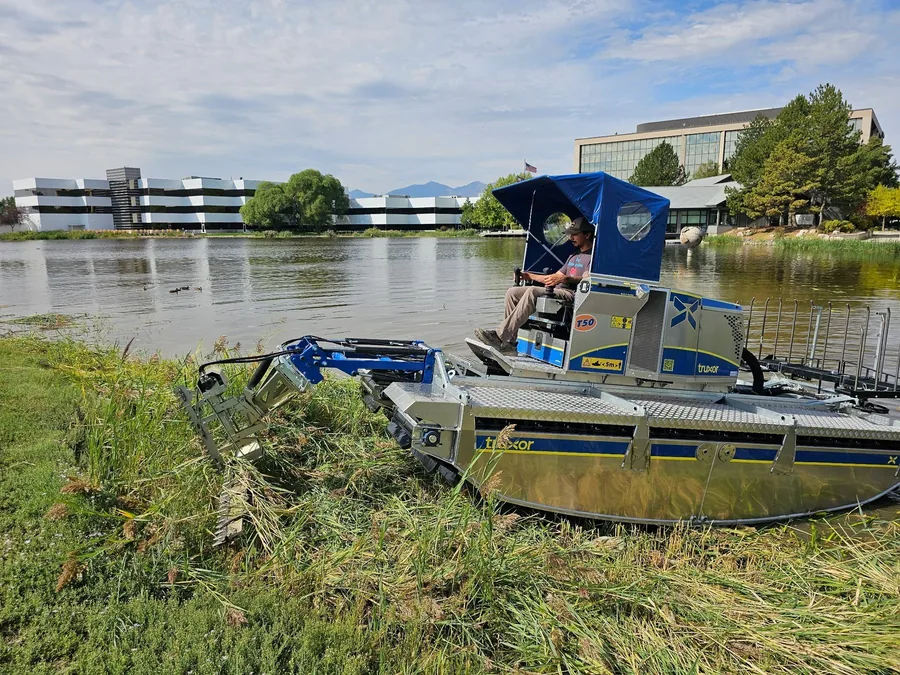 Truxor amphibious dredging equipment for lake restoration projects